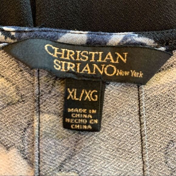 CHRISTIAN SIRIANO V-Neck Tunic DRESS Black Floral - Size XL - Picture 7 of 8